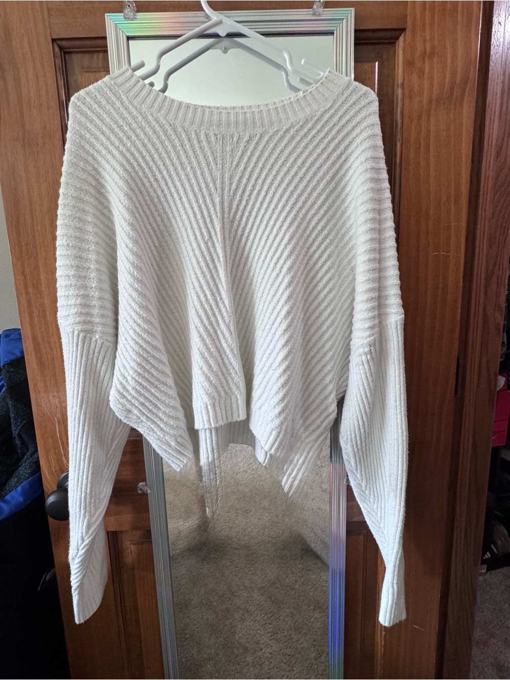 Hollister White Ribbed Knit Women's Sweater